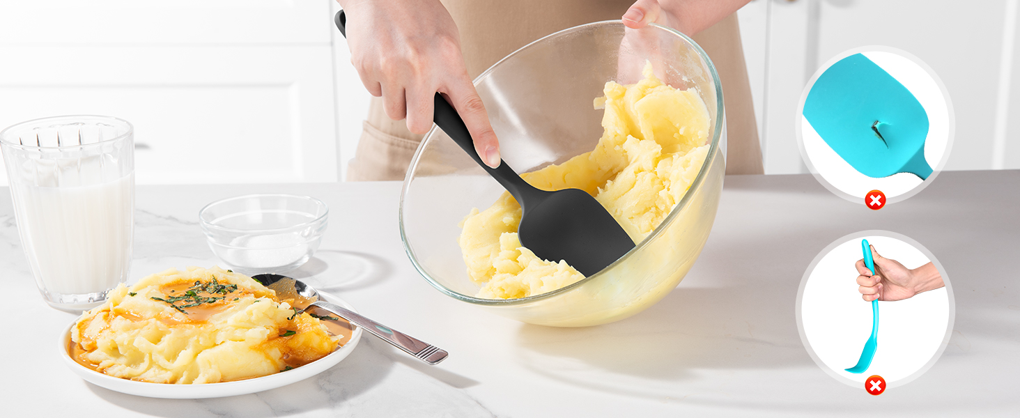 U-Taste Silicone Spatula Set with 600 Degrees Fahrenheit Heat Resistant (Black)