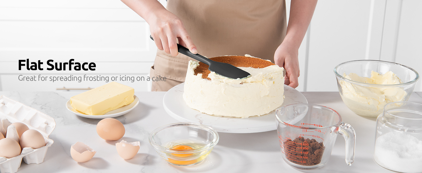 U-Taste Silicone Spatula Set with 600 Degrees Fahrenheit Heat Resistant (Black)