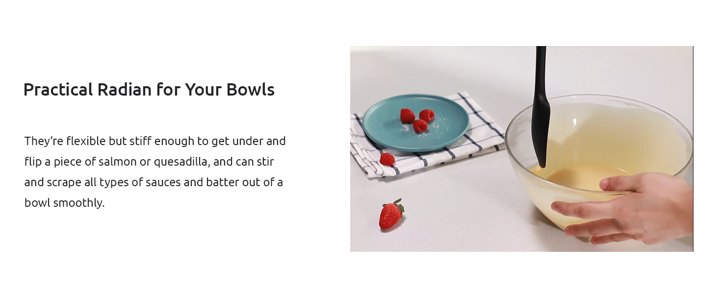 U-Taste Silicone Spatula Set with 600 Degrees Fahrenheit Heat Resistant (Black)