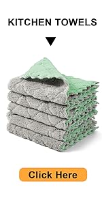 kimteny 12 Pack Kitchen Cloth Dish Towels, Premium Dishcloths, Super Absorbent Coral Velvet Dishtowels, Nonstick Oil Washable Fast Drying (Green-Grey)