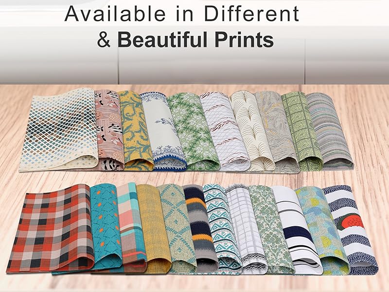 Ruvanti Placemats 100% Cotton 13x19 Inch, Dining Table Placemats Set of 6, Place Mats for Dining Table Decor, Kitchen & Table Linens, Coffee Mat for Christmas Dinners - Multi Stripe