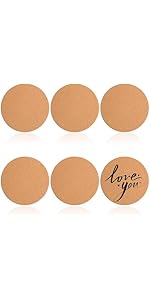 Boao 6 Pcs Round Cork Trivets for Hot Dishes High Density Thick Coasters Wooden Absorbent Cork Plant Coasters for Kitchen, Drinks Coffee Plants (6 Inch)