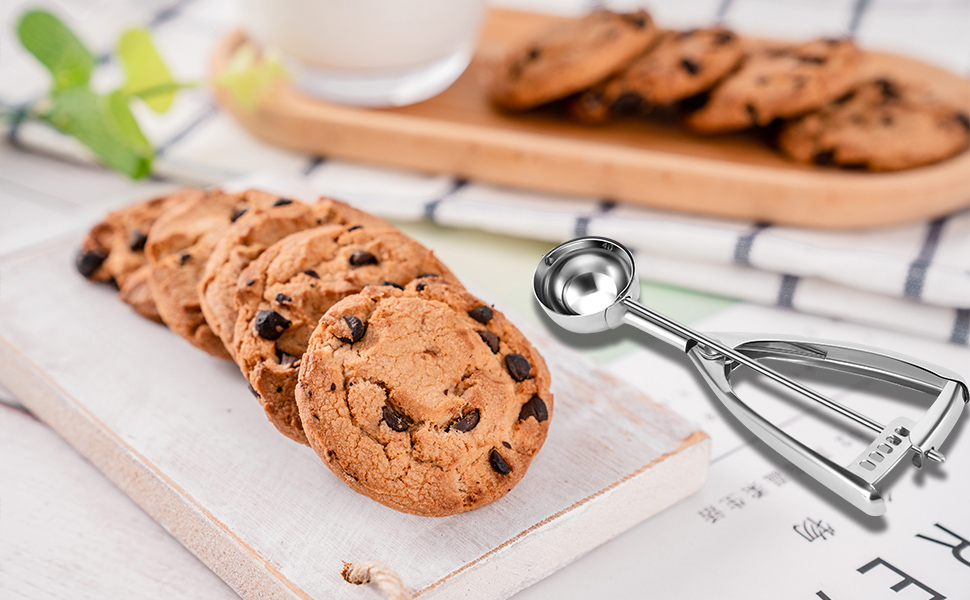 Cookie Scoop 3 Tbsp, Size #20, 3 Tablespoon Cookie Scoop for Baking, Ice Cream Scoop With Trigger, 18/8 Stainless Steel, For Cookies, Cupcake, Muffin, Ice Cream, Meatball