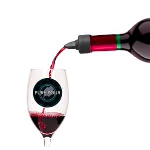 The Pure Pour Liquor Bottle Pourers - Leak-Proof Pour Spouts with Dust Caps – Fits Most Alcohol, Syrup, Olive Oil & Vinegar Bottles – Dishwasher Safe - 2 Pack