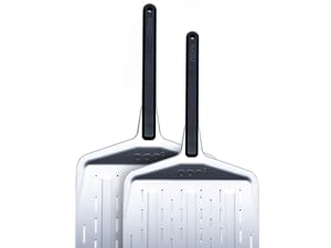 ooni 12” Perforated Pizza Peel – Aluminum Metal Pizza Peel 12 Inch, Pizza Spatula Paddle, Lightweight Pizza Turning Peel with Long Handle, Pizza Oven Accessories, Pizza Tools, Rectangle Pizza Turner