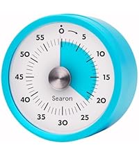 Searon Mechanical Kitchen Timer Magnetic with Loud Alarm, 60-Minute Manual Wind Up Analog Countdown Timer with Stainless Steel Scale, No Batteries for Chef Cooking, Baking, Egg, Oven, Seniors