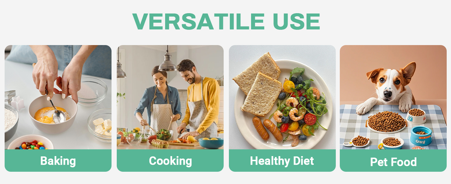 NEXT-SHINE Food Kitchen Scale 11lb, 0.1g/0.01oz Precise Graduation Rechargeable Digital Scale with Nine Units Large Tray Stainless Steel Platform LCD Display for Meal Prep Cooking Baking