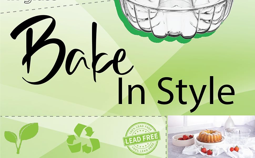 SIMAX Clear Glass Fluted Bundt Pan, Heat, Cold, and Shock Proof, Holds 1.4 Quarts (5.4 Cups), Made in Europe, Great for Small Ring Cakes, Puddings, Desserts, Monkey Bread, and More, Dishwasher Safe