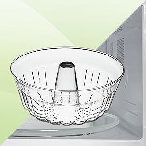 SIMAX Clear Glass Fluted Bundt Pan, Heat, Cold, and Shock Proof, Holds 1.4 Quarts (5.4 Cups), Made in Europe, Great for Small Ring Cakes, Puddings, Desserts, Monkey Bread, and More, Dishwasher Safe