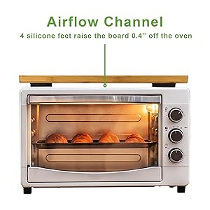 Cutting board Compatible with Breville BOV800XL/845BSS/860BSS Smart Oven Air Fryer, Accessories for Countertop Convection Oven, Heat Resistant Silicone Feet, Creates Storage Space, Protects Cabinets