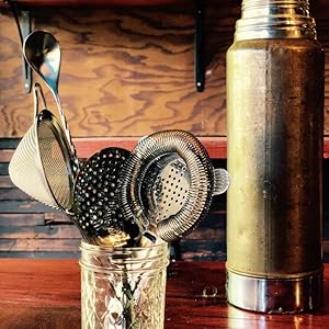 Cocktail Strainer Set Stainless Steel Bar Tools with Stirring Spoon - Hawthorne, Julep, & Fine-Mesh Sifter for Drinks