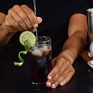 Cocktail Strainer Set Stainless Steel Bar Tools with Stirring Spoon - Hawthorne, Julep, & Fine-Mesh Sifter for Drinks