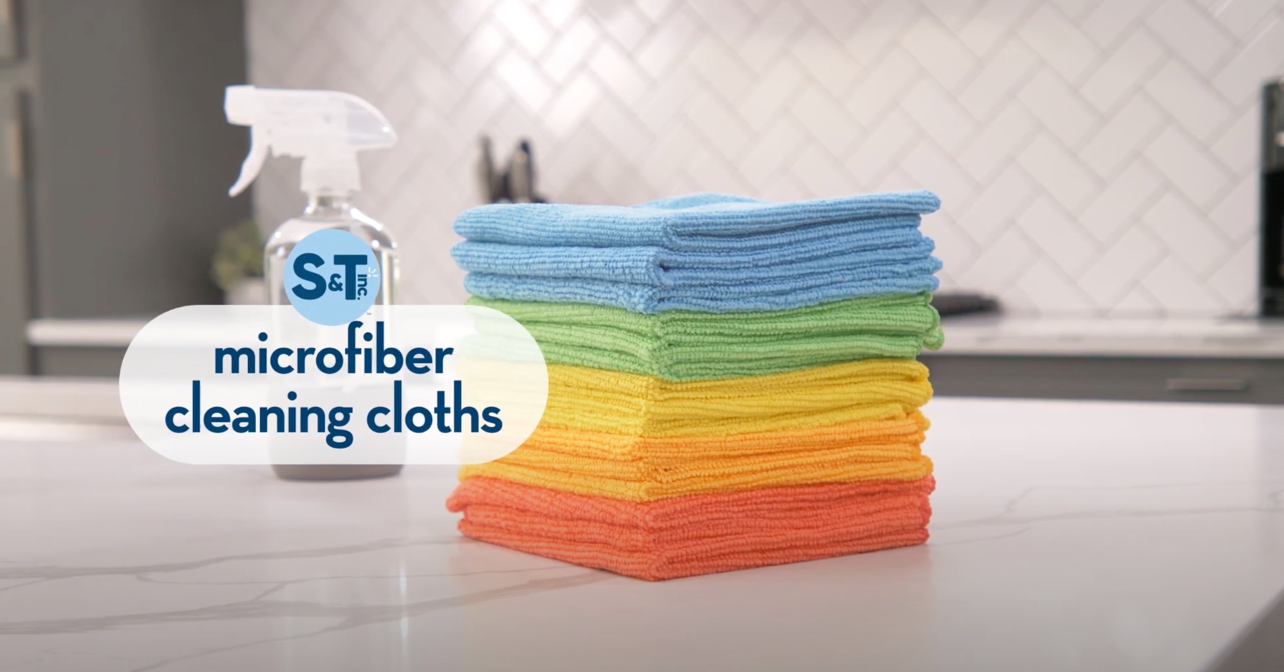 S&T INC. 100 Pack Microfiber Cleaning Cloth, Bulk Towels for Home, Reusable Microfiber Towels for Cars, Cleaning Rags, Assorted, 11.5 Inches x 11.5 Inches, 100 Count