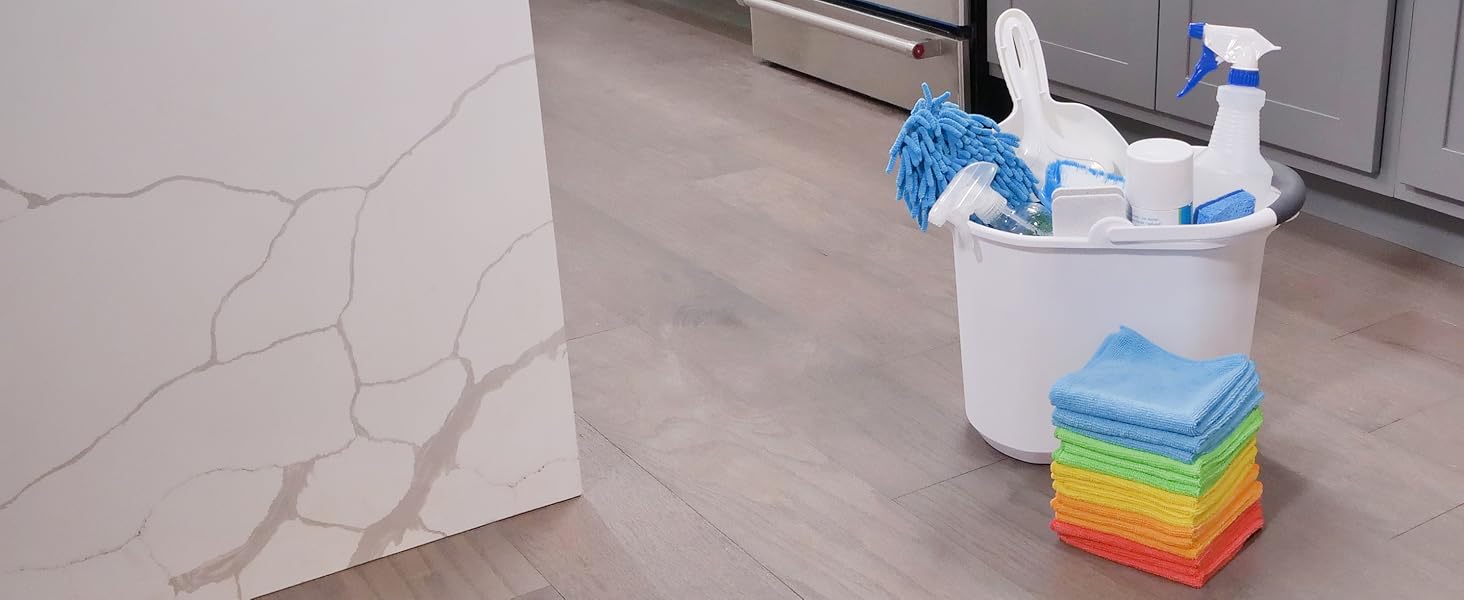 S&T INC. 100 Pack Microfiber Cleaning Cloth, Bulk Towels for Home, Reusable Microfiber Towels for Cars, Cleaning Rags, Assorted, 11.5 Inches x 11.5 Inches, 100 Count