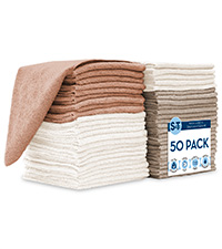 S&T INC. 100 Pack Microfiber Cleaning Cloth, Bulk Towels for Home, Reusable Microfiber Towels for Cars, Cleaning Rags, Assorted, 11.5 Inches x 11.5 Inches, 100 Count