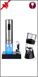 Secura Electric Wine Opener, Automatic Bottle Corkscrew Opener with Foil Cutter, Rechargeable (Champagne Gold)