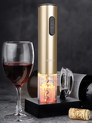 Secura Electric Wine Opener, Automatic Bottle Corkscrew Opener with Foil Cutter, Rechargeable (Champagne Gold)