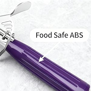 TOPKITCHEN Commercial-Grade Ice Cream Scoop 3.25 oz, 18/8 Stainless Steel Cookie Scoop with Plastic Handle, Portion Control Disher Scoop for Bakeries, Restaurants & Dessert Shops, #10, Ivory