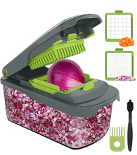 Ourokhome Rotary Cheese Grater Hand Crank, Kitchen Shredder Speed Mandolin Slicer Nuts Grinder with Handle and Drum Blades for Cheese, Vegetable, Walnuts, Chocolate, Potato, Carrot, 3 Blades, White