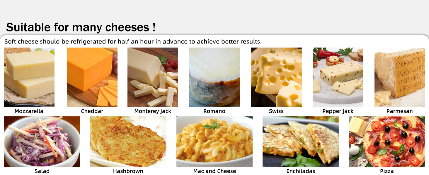 Ourokhome Rotary Cheese Grater Hand Crank, Kitchen Shredder Speed Mandolin Slicer Nuts Grinder with Handle and Drum Blades for Cheese, Vegetable, Walnuts, Chocolate, Potato, Carrot, 3 Blades, White