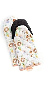 Heat Resistant Designer Kitchen Oven Mitts with Neoprene Non-Slip Grips and Hanging Loops | Set of 2 100% Cotton Long Sleeve Kitchen Oven Mitts | 5.5