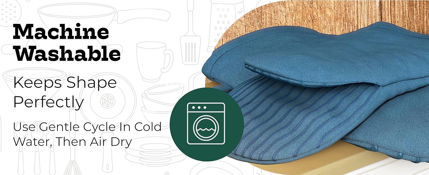 Big Red House - Silicone Pot Holders - Set of 2 Black - 10 x 6.75 - Heat Resistant to 536 F / 280 C Kitchen Protectors Hot Pans Baking Professional Grade Cooking Mitts