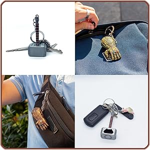 2-Pack Hammer Keychain Bottle Opener and Glove Keychain Bottle Opener, Beer Gifts Bottle Opener for Men, Husband, Dad, Grandpa, Boyfriend