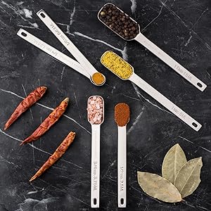 Hudson Essentials Stainless Steel Measuring Spoons Set for Dry or Liquid - Fits in Spice Jars - Set of 7