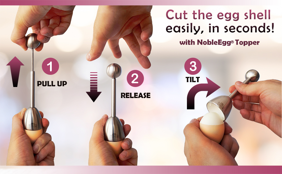 NobleEgg Egg Topper Opener Cracker Tool | Easily Cut and Remove the Top of Soft-Boiled Eggs