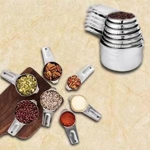 Measuring Cups Stainless Steel 7 Piece Stackable Set for Dry or Liquid Ingredients Measurement - Kitchen Gadgets & Utensils Metal Measuring Cups Best for Cooking & Baking