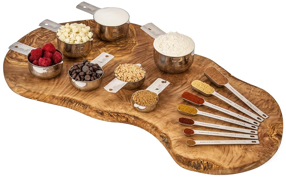 Hudson Essentials Stainless Steel Measuring Cups and Spoons Set (14 Piece Set)