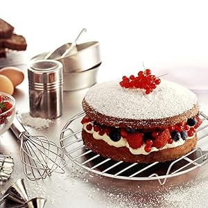 TeamFar Round Cooling Rack Set of 3, 7½ & 9 & 10½ Inch, Stainless Steel Round Baking Steaming Rack Set, Fit for Air fryer/Oven/Pot/Cake Pan/Pressure Cooker, Healthy & Mirror Finish, Dishwasher Safe