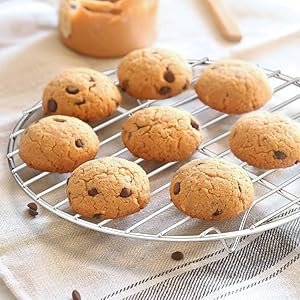 TeamFar Round Cooling Rack Set of 3, 7½ & 9 & 10½ Inch, Stainless Steel Round Baking Steaming Rack Set, Fit for Air fryer/Oven/Pot/Cake Pan/Pressure Cooker, Healthy & Mirror Finish, Dishwasher Safe