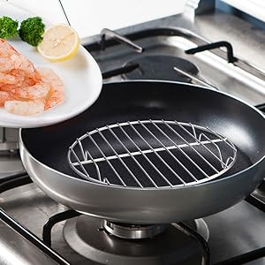 TeamFar Round Cooling Rack Set of 3, 7½ & 9 & 10½ Inch, Stainless Steel Round Baking Steaming Rack Set, Fit for Air fryer/Oven/Pot/Cake Pan/Pressure Cooker, Healthy & Mirror Finish, Dishwasher Safe