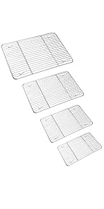 TeamFar Round Cooling Rack Set of 3, 7½ & 9 & 10½ Inch, Stainless Steel Round Baking Steaming Rack Set, Fit for Air fryer/Oven/Pot/Cake Pan/Pressure Cooker, Healthy & Mirror Finish, Dishwasher Safe