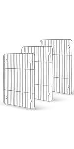 TeamFar Round Cooling Rack Set of 3, 7½ & 9 & 10½ Inch, Stainless Steel Round Baking Steaming Rack Set, Fit for Air fryer/Oven/Pot/Cake Pan/Pressure Cooker, Healthy & Mirror Finish, Dishwasher Safe