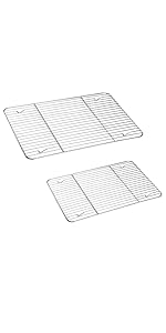 TeamFar Round Cooling Rack Set of 3, 7½ & 9 & 10½ Inch, Stainless Steel Round Baking Steaming Rack Set, Fit for Air fryer/Oven/Pot/Cake Pan/Pressure Cooker, Healthy & Mirror Finish, Dishwasher Safe