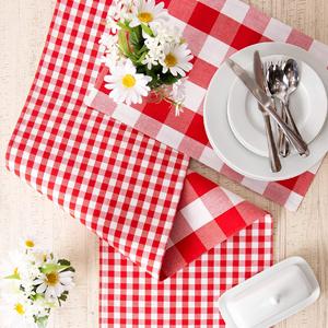 DII Gingham Check Kitchen Collection, Navy, Potholder Set