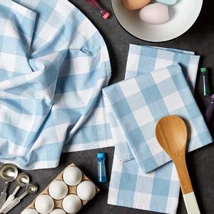 DII Gingham Check Kitchen Collection, Navy, Potholder Set