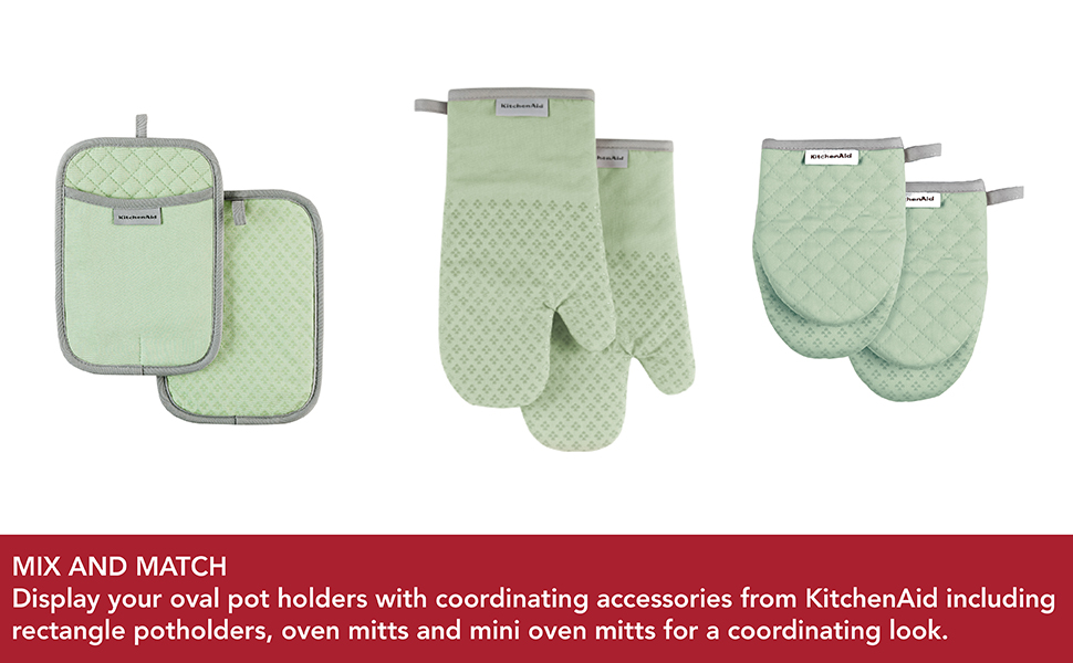 KitchenAid Asteroid Pot Holder 2-Pack Set, Aqua, 6.5