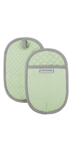 KitchenAid Asteroid Pot Holder 2-Pack Set, Aqua, 6.5