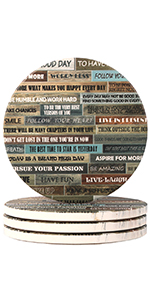 Lahome Marble Pattern Coasters - Round Drinks Absorbent Stone Coaster Set with Ceramic Stone and Cork Base for Kinds of Mugs and Cups (Blue, Set of 6)