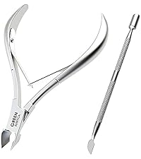 Professional Cuticle Trimmer Nail Cuticle Cutter Stainless Steel Cuticle Nippers with Sharp Blades Clippers Manicure Tools Double Spring for Nail Care Pedicure Nail Tool (Silver)