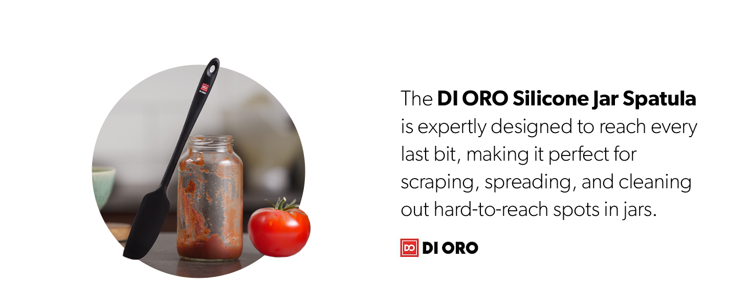 DI ORO Silicone Spatula Set - Rubber Kitchen Spatulas for Baking, Cooking, & Mixing - 600°F Heat-Resistant & BPA Free Silicone Scraper Spatulas for Nonstick Cookware - Dishwasher Safe (5pc, Red)