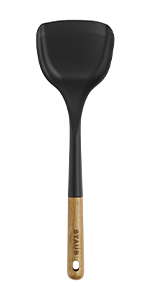 STAUB Tongs, 12.25-inch, Great for Flipping or Turning Foods, Durable BPA-Free Matte Black Silicone, Safe for Nonstick Cooking Surfaces