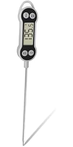 Digital Meat Food Thermometer for Cooking Kitchen BBQ, Probe Instant Read Thermometer with Long Probe for Candy Candle Milk Yogurt Deep Fry Roast Baking Temperature