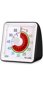 Secura 60-Minute Visual Countdown Timer, 7.5-Inch Oversize Classroom Visual Timer for Kids and Adults, Durable Mechanical Kitchen Timer Clock with Magnetic Backing (Blue)