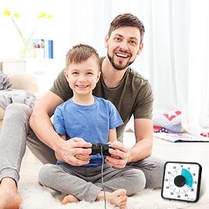 Secura 60-Minute Visual Countdown Timer, 7.5-Inch Oversize Classroom Visual Timer for Kids and Adults, Durable Mechanical Kitchen Timer Clock with Magnetic Backing (Blue)