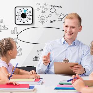 Secura 60-Minute Visual Countdown Timer, 7.5-Inch Oversize Classroom Visual Timer for Kids and Adults, Durable Mechanical Kitchen Timer Clock with Magnetic Backing (Blue)