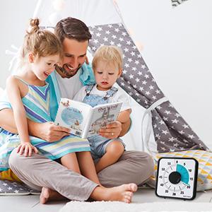 Secura 60-Minute Visual Countdown Timer, 7.5-Inch Oversize Classroom Visual Timer for Kids and Adults, Durable Mechanical Kitchen Timer Clock with Magnetic Backing (Blue)